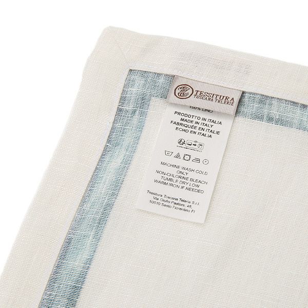 テシトゥーラ トスカーナ テレリーエ ナプキン 46×46cm 4枚セット Cincin／乾杯 100%リネン ポーチ付