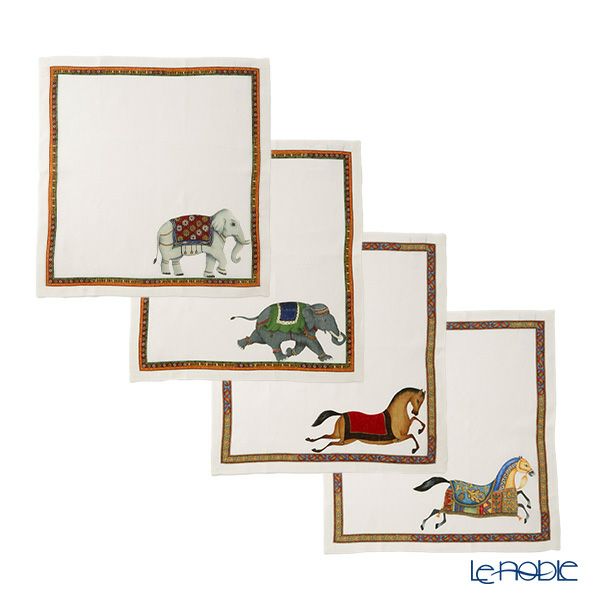 テシトゥーラ トスカーナ テレリーエ ナプキン 46×46cm 4枚セット マハラジャ 100%リネン ポーチ付