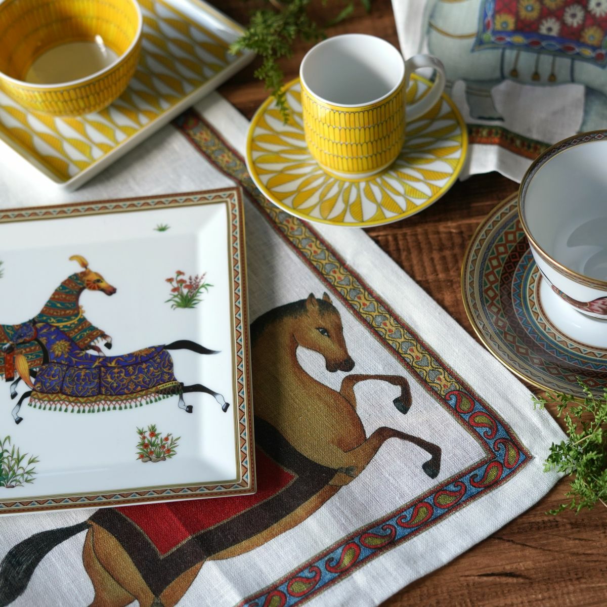 テシトゥーラ トスカーナ テレリーエ ナプキン 46×46cm 4枚セット マハラジャ 100%リネン ポーチ付