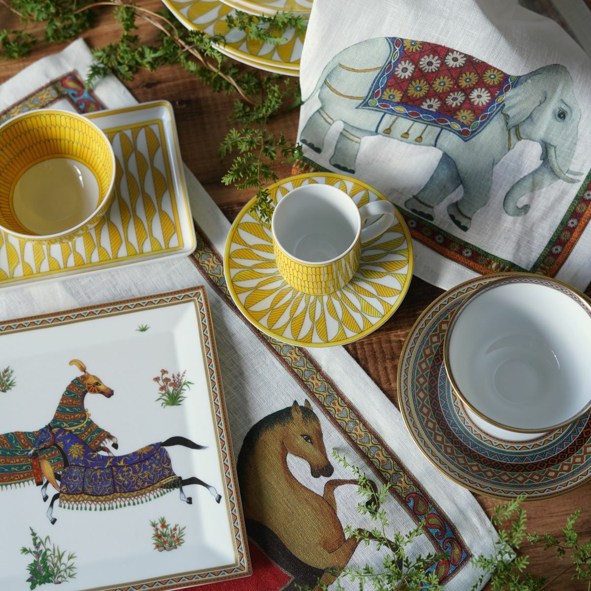 テシトゥーラ トスカーナ テレリーエ ナプキン 46×46cm 4枚セット マハラジャ 100%リネン ポーチ付