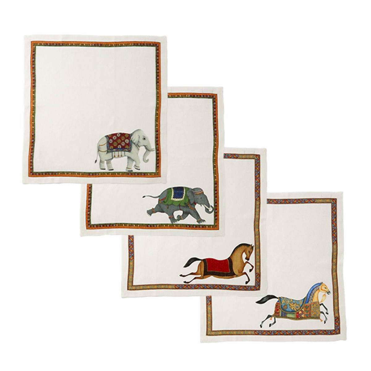 テシトゥーラ トスカーナ テレリーエ ナプキン 46×46cm 4枚セット マハラジャ 100%リネン ポーチ付