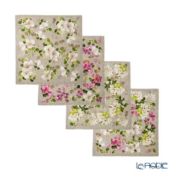 テシトゥーラ トスカーナ テレリーエ ナプキン 46×46cm 4枚セット ブロッサム 100%コットン ポーチ付