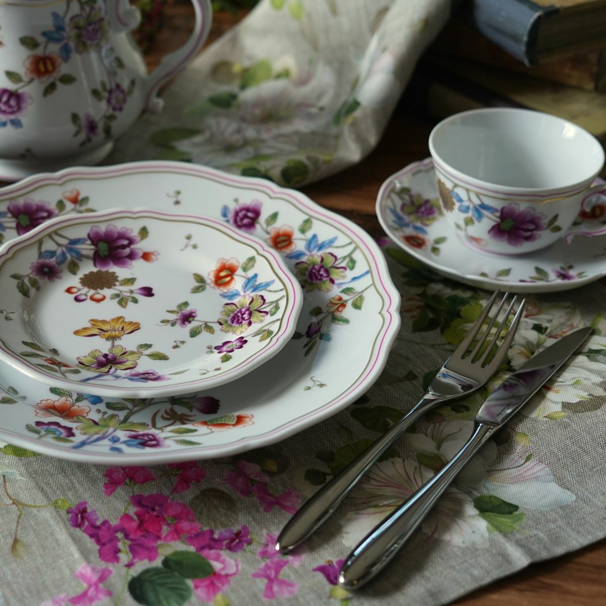 テシトゥーラ トスカーナ テレリーエ ナプキン 46×46cm 4枚セット ブロッサム 100%コットン ポーチ付