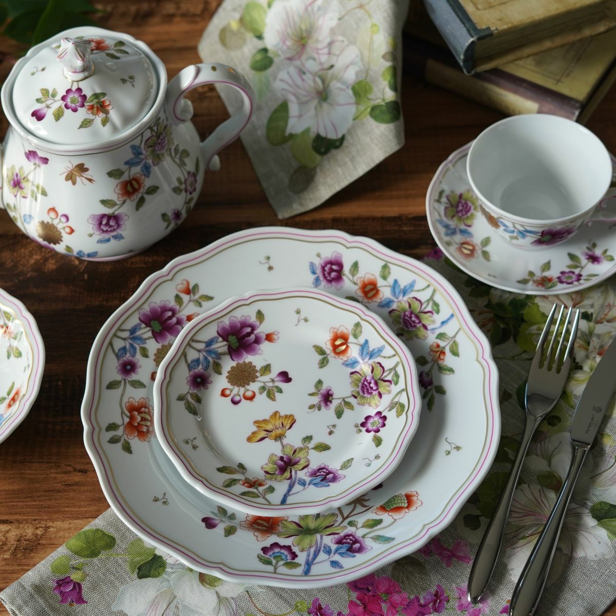 テシトゥーラ トスカーナ テレリーエ ナプキン 46×46cm 4枚セット ブロッサム 100%コットン ポーチ付