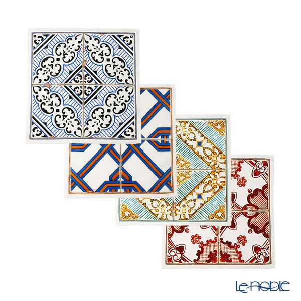 テシトゥーラ トスカーナ テレリーエ ナプキン 46×46cm 4枚セット エオリア 100%コットン ポーチ付