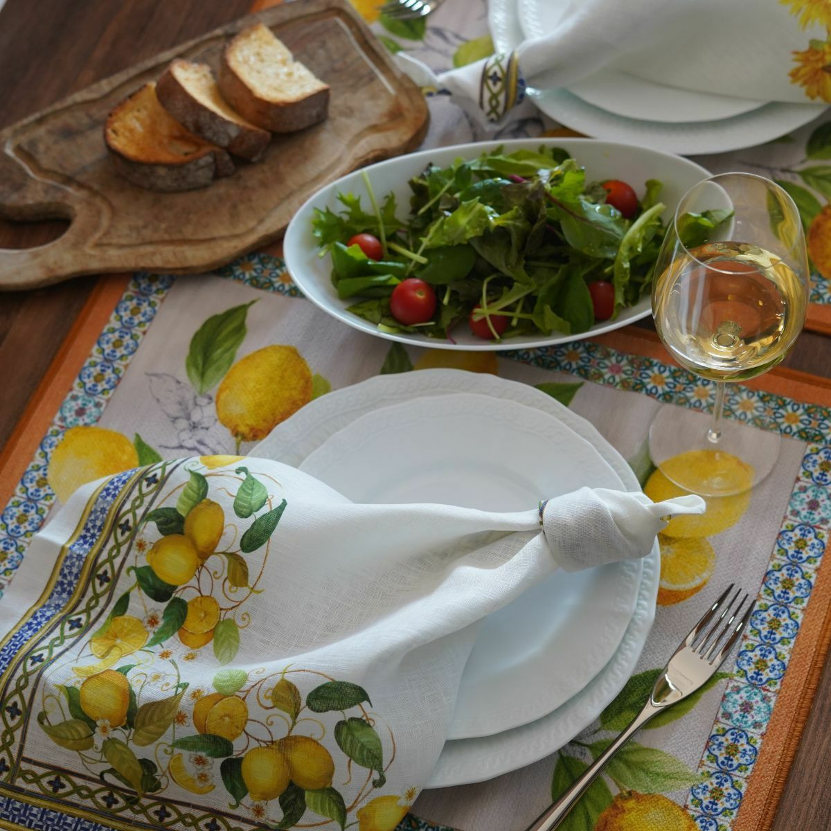 テシトゥーラ トスカーナ テレリーエ プレースマット 50×37cm 2枚セット チェターラ ポリエステル ポーチ付