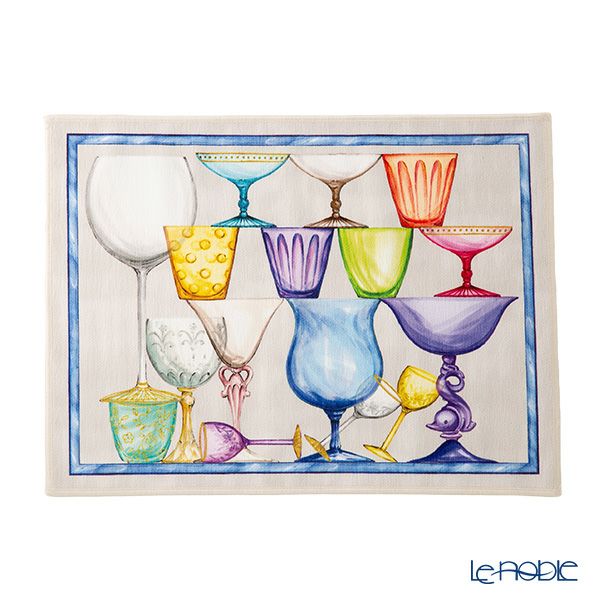 テシトゥーラ トスカーナ テレリーエ プレースマット 50×37cm 2枚セット クリスタル ポリエステル ポーチ付