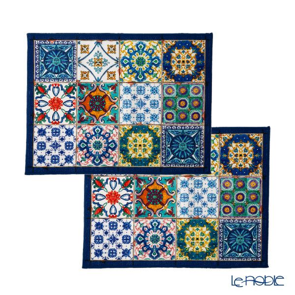 テシトゥーラ トスカーナ テレリーエ プレースマット 50×37cm 2枚セット カマストラ ポリエステル ポーチ付