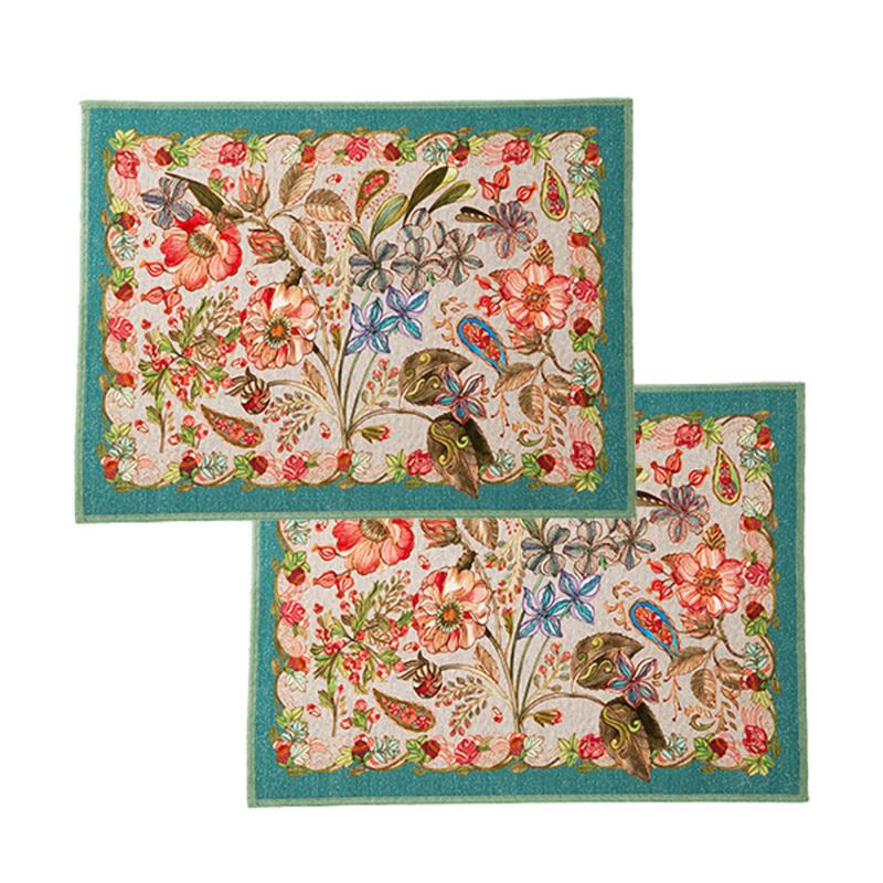 テシトゥーラ トスカーナ テレリーエ プレースマット 50×37cm 2枚セット ロクシタン ポリエステル ポーチ付