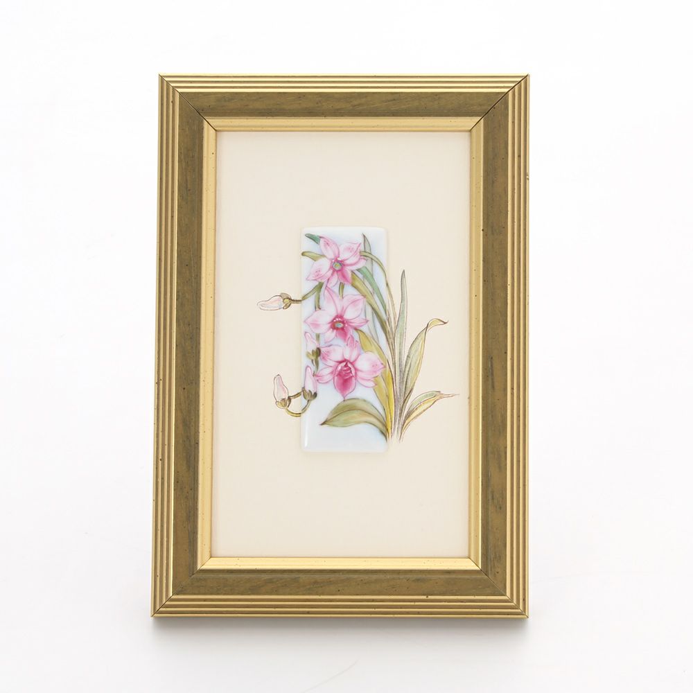 ヘレンド MID-12 08191-0-00 陶板（スイセン） ピンク 6.5×2.5cm