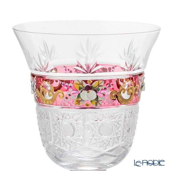 ボヘミア ラスター ハイエナメル レッド＆ブルー ワイン 170ml ペア