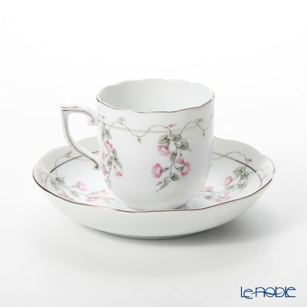 ヘレンド モーニンググローリー ピンクプラチナ 20707-0-00 モカカップ＆ソーサー 150ml