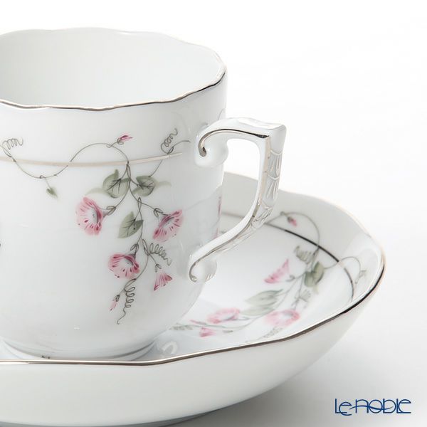 ヘレンド モーニンググローリー ピンクプラチナ 20707-0-00 モカカップ＆ソーサー 150ml