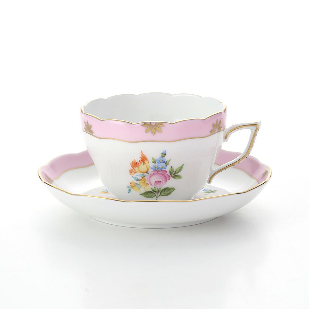 ヘレンド ローズチューリップ ピンク RTFP 20730-0-00 ティーカップ＆ソーサー（兼用） 200ml
