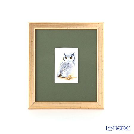 ヘレンド MID-38 08198-0-00 陶板 フクロウ（グレー）