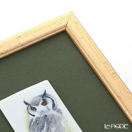 ヘレンド MID-38 08198-0-00 陶板 フクロウ（グレー）