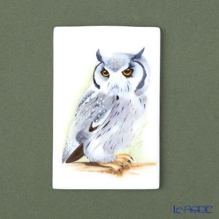 ヘレンド MID-38 08198-0-00 陶板 フクロウ（グレー）