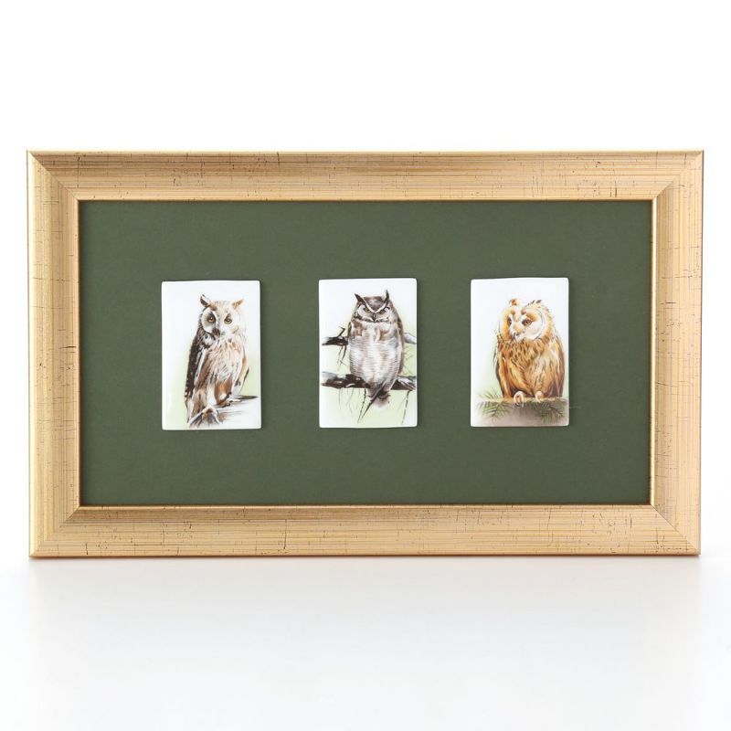 ヘレンド MID-X5 08199-0-00 陶板 フクロウ（3）