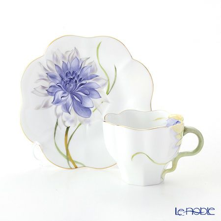 ヘレンド ダリア DAHLIA2 04740-0-00 ティーカップ＆ソーサー 200ml（ブルー）
