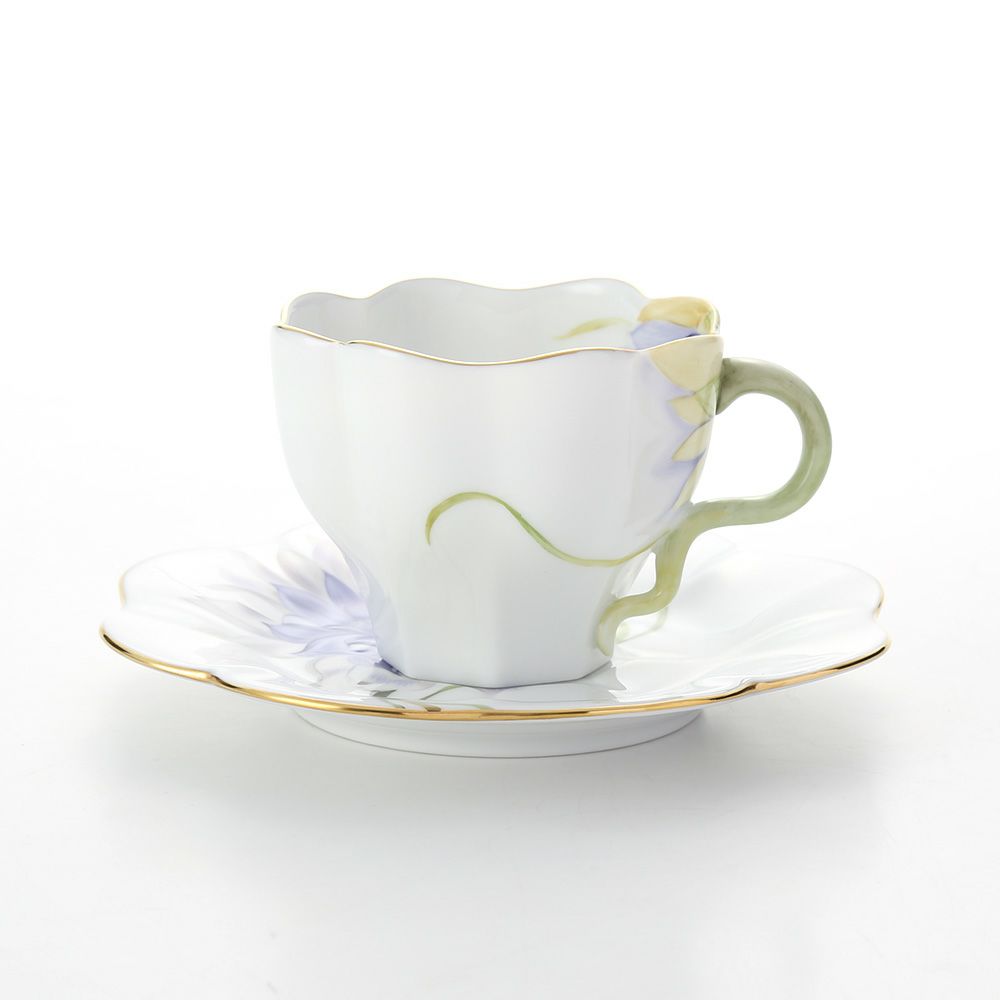 ヘレンド ダリア DAHLIA2 04740-0-00 ティーカップ＆ソーサー 200ml（ブルー）