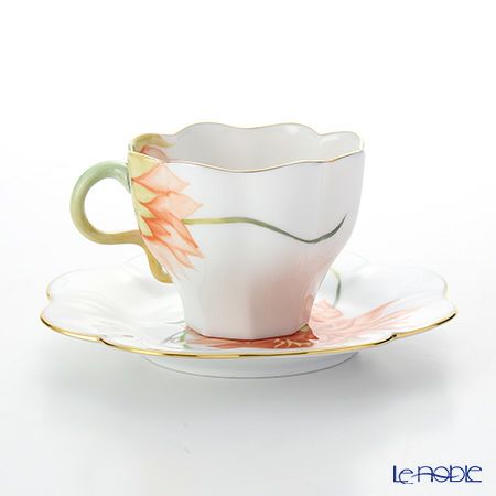 ヘレンド ダリア DAHLIA3 04740-0-00 ティーカップ＆ソーサー 200ml（オレンジ）