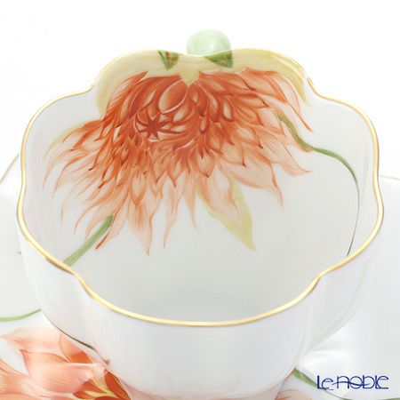 ヘレンド ダリア DAHLIA3 04740-0-00 ティーカップ＆ソーサー 200ml（オレンジ）