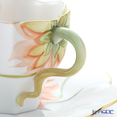 ヘレンド ダリア DAHLIA3 04740-0-00 ティーカップ＆ソーサー 200ml（オレンジ）