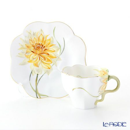 ヘレンド ダリア DAHLIA4 04740-0-00 ティーカップ＆ソーサー 200ml（イエロー）