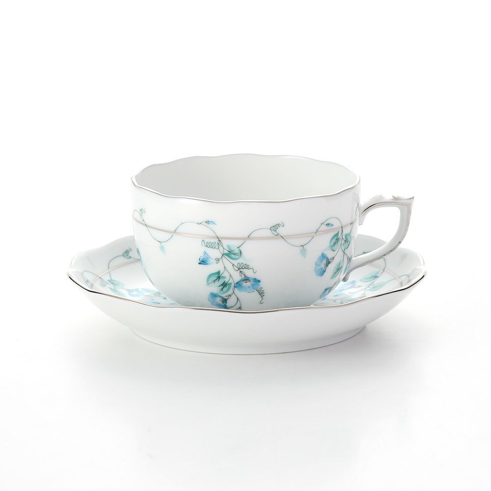 ヘレンド モーニンググローリー プラチナ 20724-0-00 ティーカップ＆ソーサー 200ml