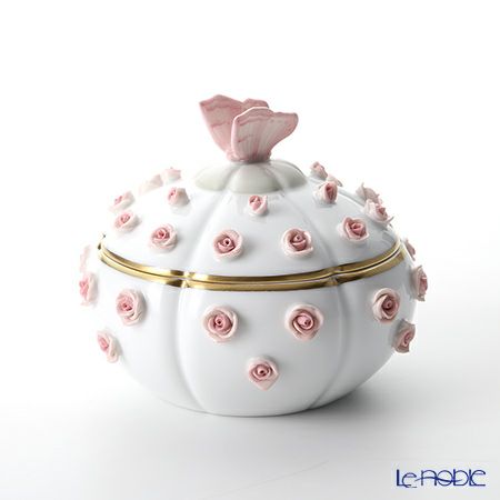 ヘレンド C-P1 06266-0-17 ローズボンボン入れ 蝶（ピンク）