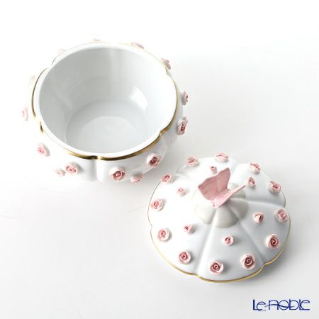 ヘレンド C-P1 06266-0-17 ローズボンボン入れ 蝶（ピンク）