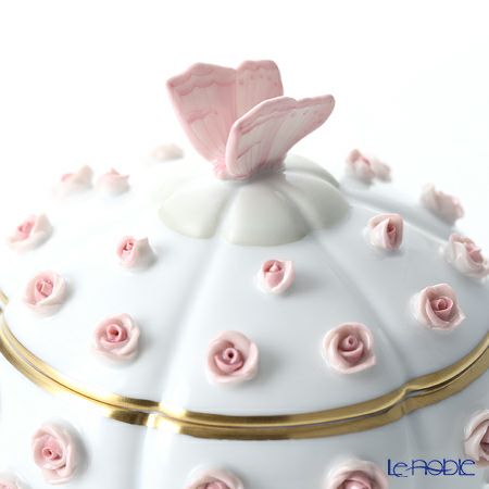 ヘレンド C-P1 06266-0-17 ローズボンボン入れ 蝶（ピンク）