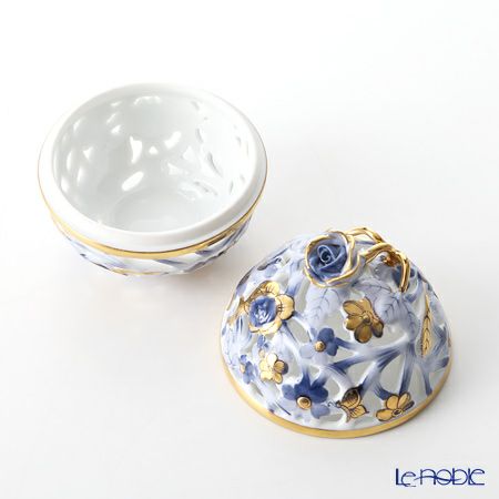 ヘレンド ファンタジー C1 06215-0-09 透かしボンボン入れ（ローズ）8cm