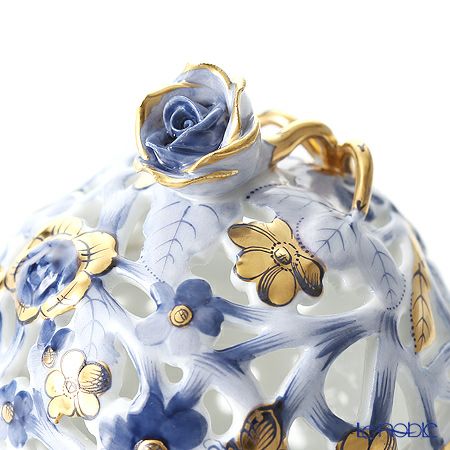 ヘレンド ファンタジー C1 06215-0-09 透かしボンボン入れ（ローズ）8cm