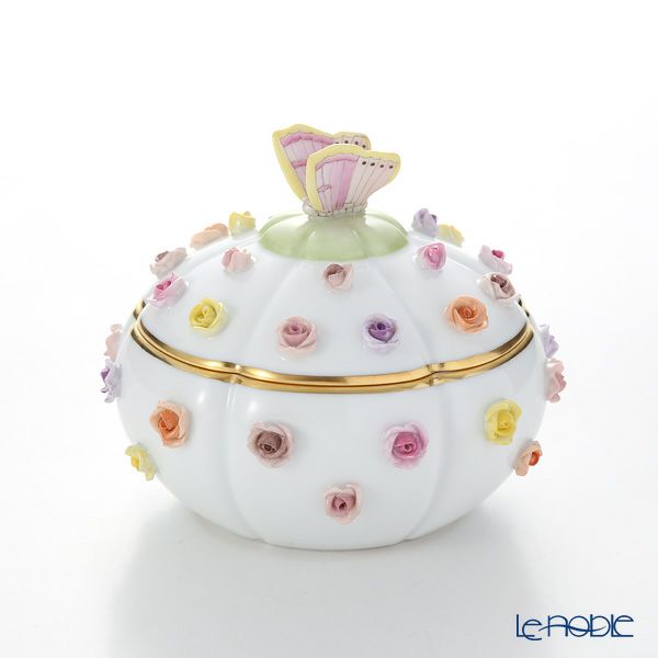 ヘレンド C 06266-0-17 ローズボンボン入れ 蝶（多彩）