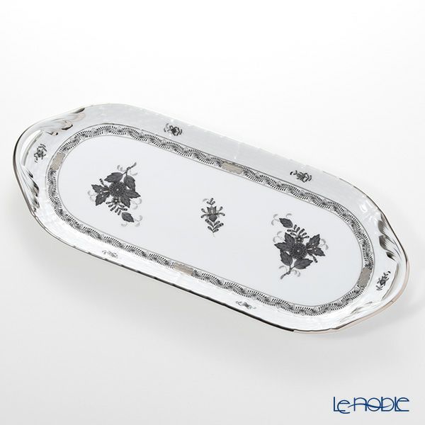 ヘレンド アポニーブラックプラチナ 00436-0-00 サンドイッチトレイ 36cm
