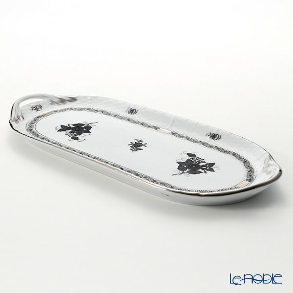 ヘレンド アポニーブラックプラチナ 00436-0-00 サンドイッチトレイ 36cm