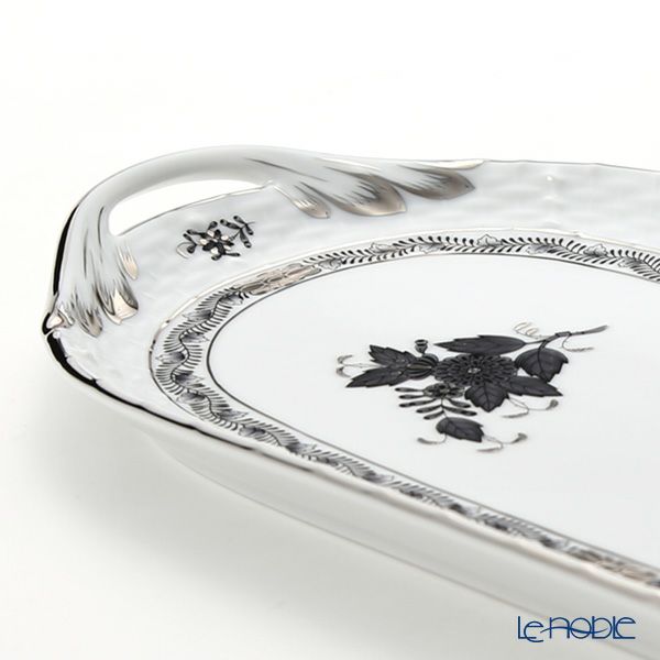 ヘレンド アポニーブラックプラチナ 00436-0-00 サンドイッチトレイ 36cm
