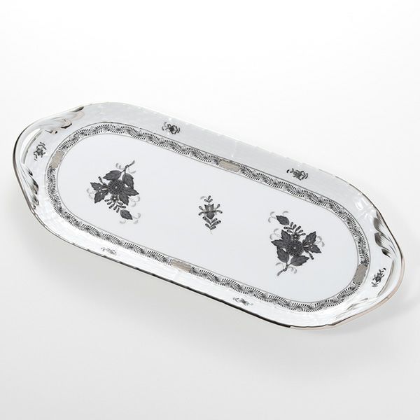 ヘレンド アポニーブラックプラチナ 00436-0-00 サンドイッチトレイ 36cm