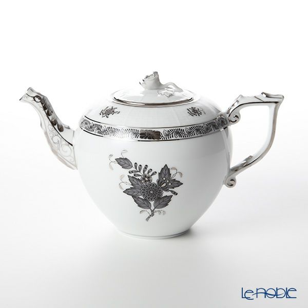 ヘレンド アポニーブラックプラチナ 00606-0-09 ティーポット ローズ 800ml