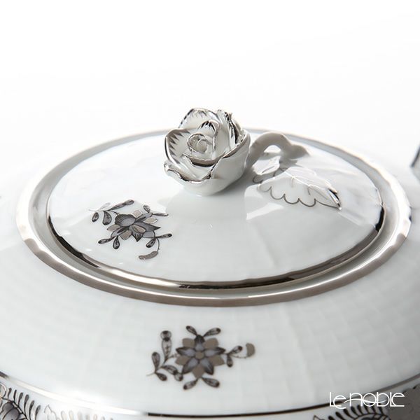 ヘレンド アポニーブラックプラチナ 00606-0-09 ティーポット ローズ 800ml