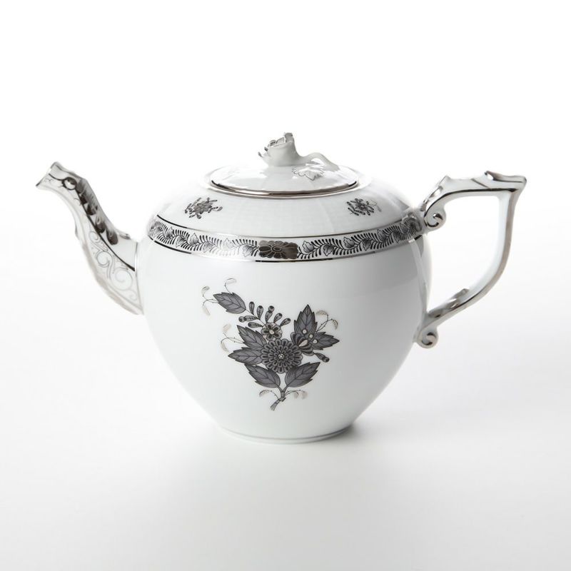 ヘレンド アポニーブラックプラチナ 00606-0-09 ティーポット ローズ 800ml