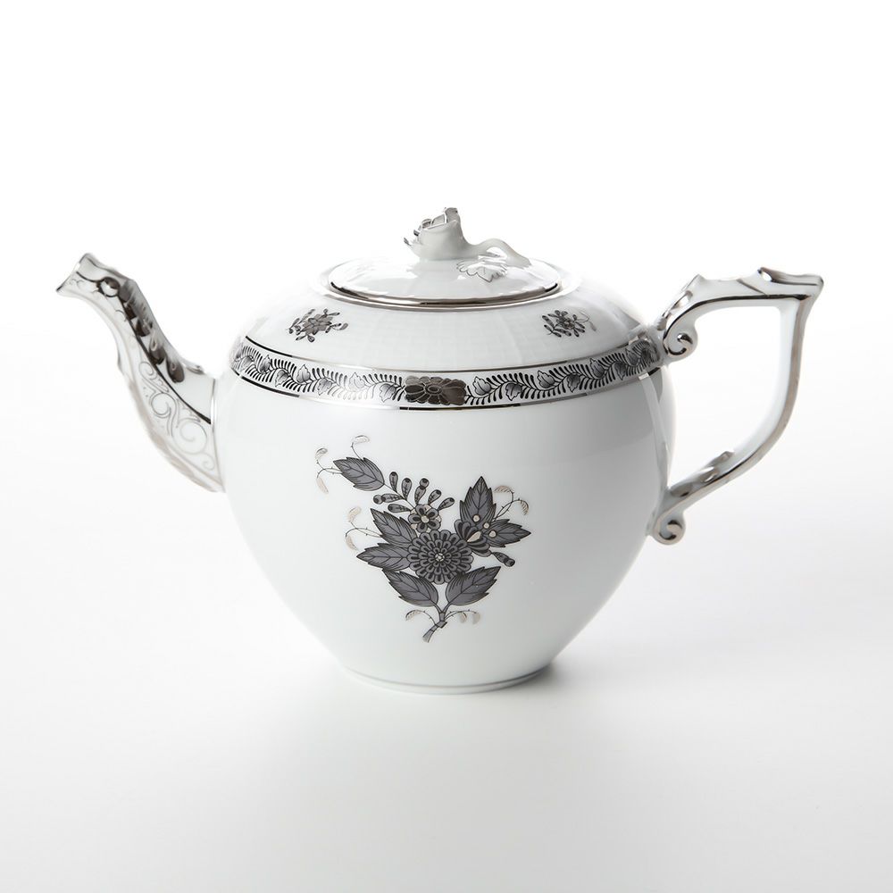 ヘレンド アポニーブラックプラチナ 00606-0-09 ティーポット ローズ 800ml