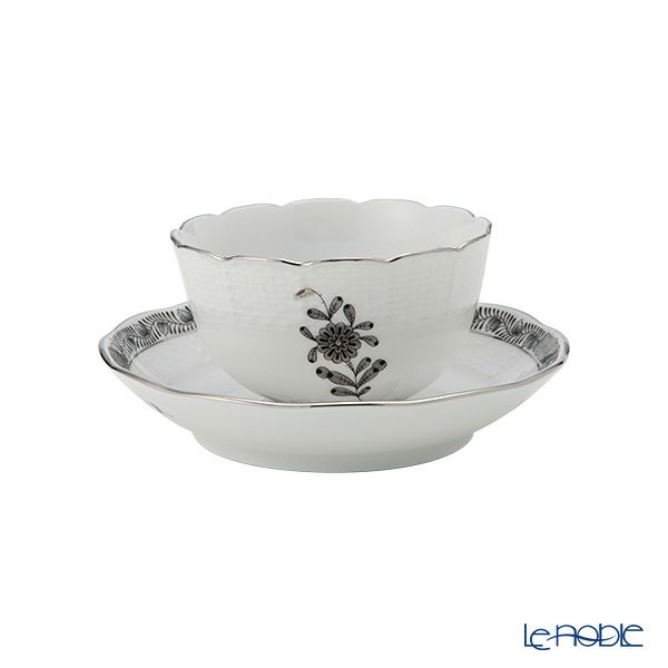 ヘレンド アポニーブラックプラチナ ANG-PT ジャパニーズカップ＆ソーサー 130ml 00710-0-91／711