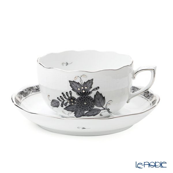 ヘレンド アポニーブラックプラチナ ANG-PT 00724-0-00 ティーカップ＆ソーサー 200ml
