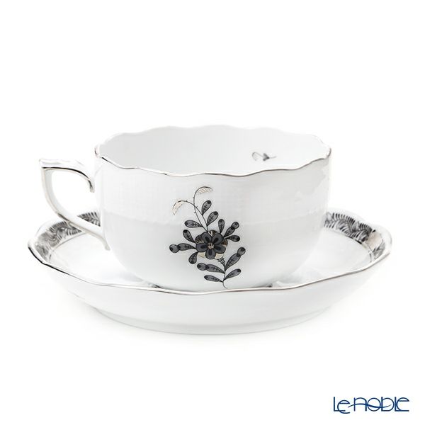 ヘレンド アポニーブラックプラチナ ANG-PT 00724-0-00 ティーカップ＆ソーサー 200ml
