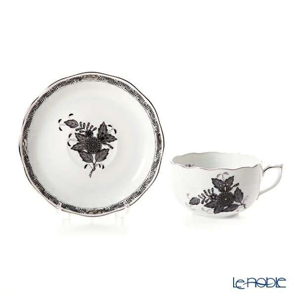 ヘレンド アポニーブラックプラチナ ANG-PT 00724-0-00 ティーカップ＆ソーサー 200ml