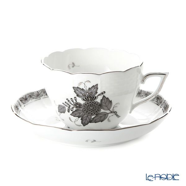 ヘレンド アポニーブラックプラチナ 00730-0-00 ティーカップ＆ソーサー（兼用） 200ml