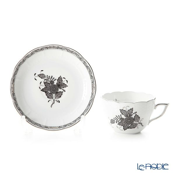 ヘレンド アポニーブラックプラチナ 00730-0-00 ティーカップ＆ソーサー（兼用） 200ml