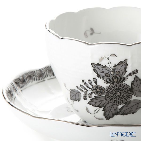 ヘレンド アポニーブラックプラチナ 00730-0-00 ティーカップ＆ソーサー（兼用） 200ml